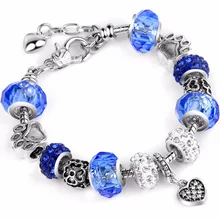 Новые модные ювелирные изделия хрустальные амулеты Браслеты и браслеты Бабочка бусины подходят Pa браслет для женщин девушка любовь подарок