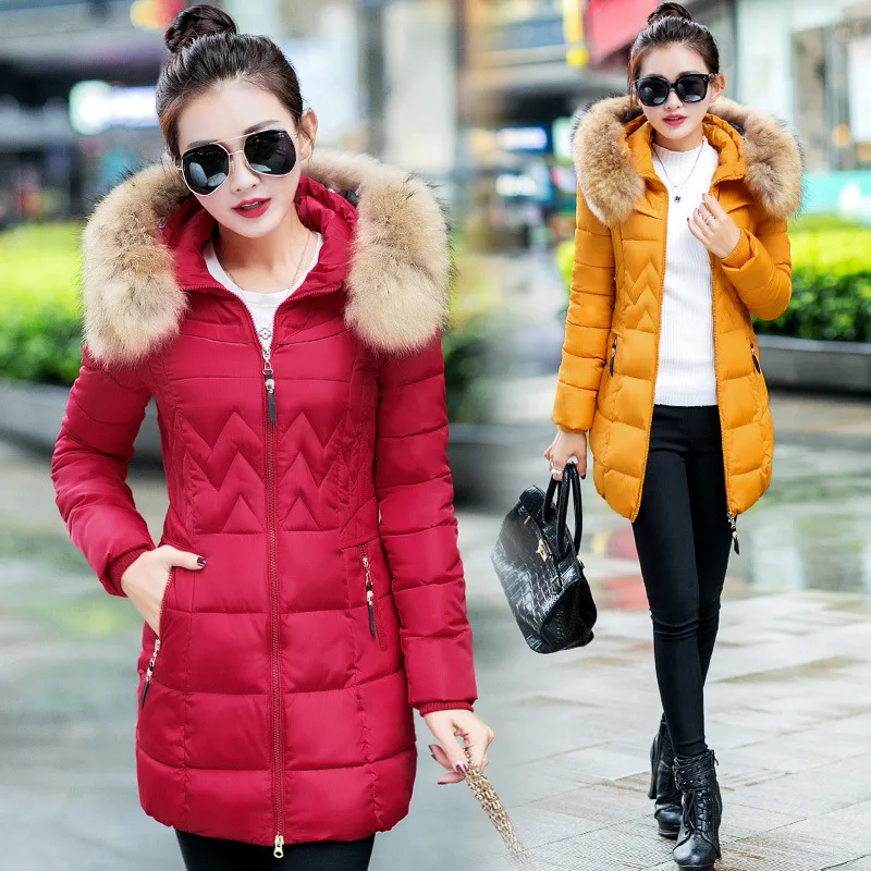 2016 Long Fund Down Cotton Woman Tide Slinm Thin Thickening Winter Korean Heavy Seta Lead big size warm coat J886480