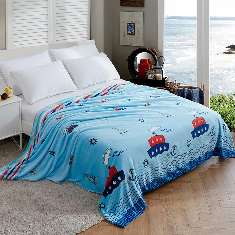 Мультяшные фланелевые одеяла с цветочным принтом для кроватей, мягкие теплые коралловые флисовые норковые покрывала для дивана, покрывала для близнецов, одеяла размера queen - Цвет: 2