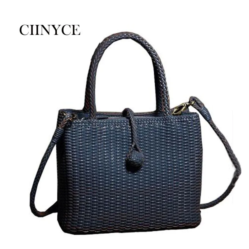 

2019 New genuine Cow leather Lady Small Woven Totes Retro Solid Fashion design women Vintage Shoulder Crossbody Handbags Bags