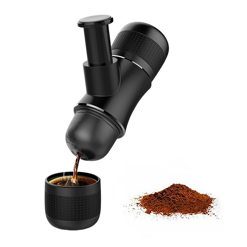 Mini Coffee Maker Portable Compact Manual Espresso Maker Hand Operated Coffee Machine Black