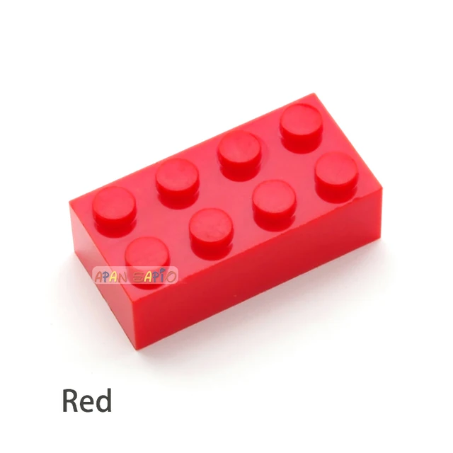 40pcs DIY Building Blocks Thick Figures Bricks 2x4 Dots Educational Creative Size Compatible With 3001 Plastic Toys for Children Red 40pcs