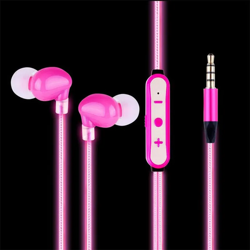 HIFI Stereo Wired In-Ear Headset Sports Headphones Cool Fashion LED Glowing Night Running Sports Earphones HIFI Stereo Wired In-Ear Headset Sports Headphones Cool Fashion LED Glowing Night Running Sports Earphones