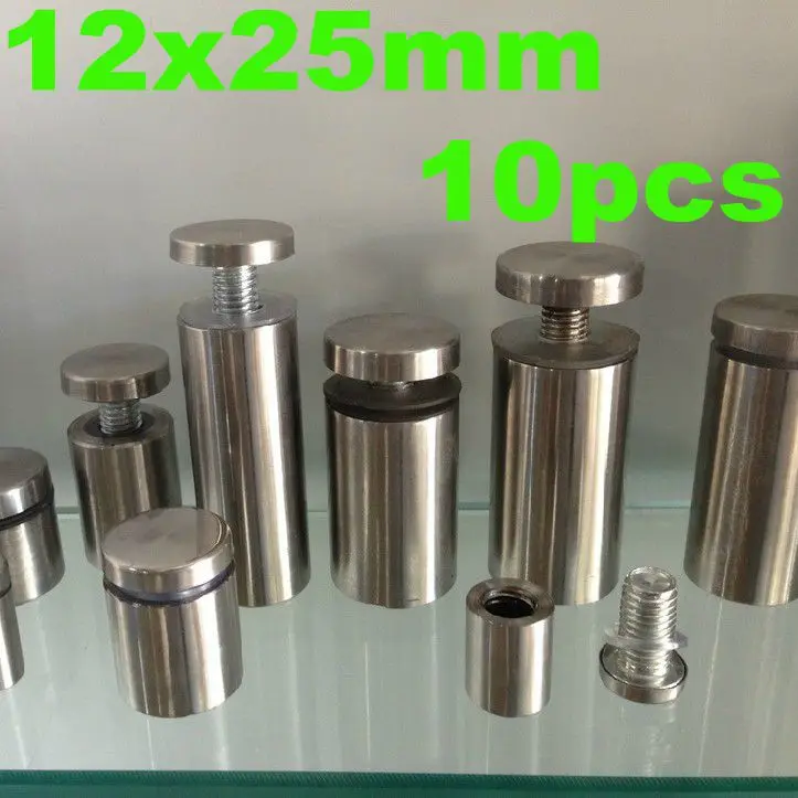 12x25mm 10pcs Stainless Steel Acrylic Advertisement Fixing Screws