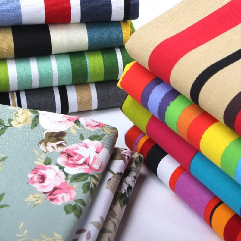 Полотняная ткань в горизонтальную полоску для занавесок 50x145 см|striped canvas fabric|canvas