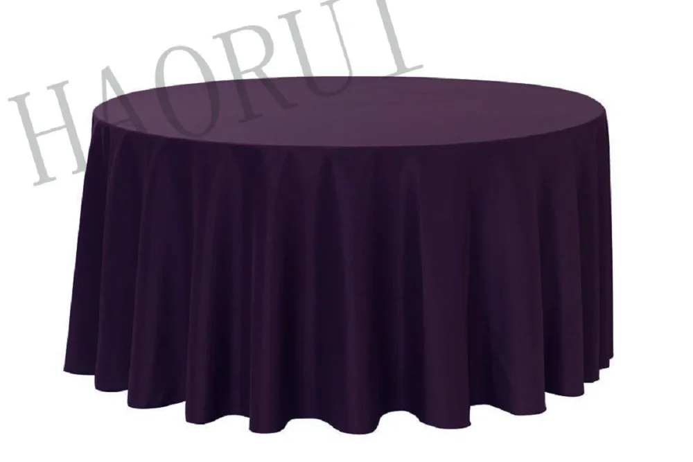 10pcs Polyester Cotton Fabric Linen Modern 90'' Round Eggplant Dining