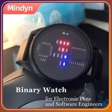Binary Watch with LED display DIY handmade fashionable and Special Gift for Electronics Fans Software Engineers