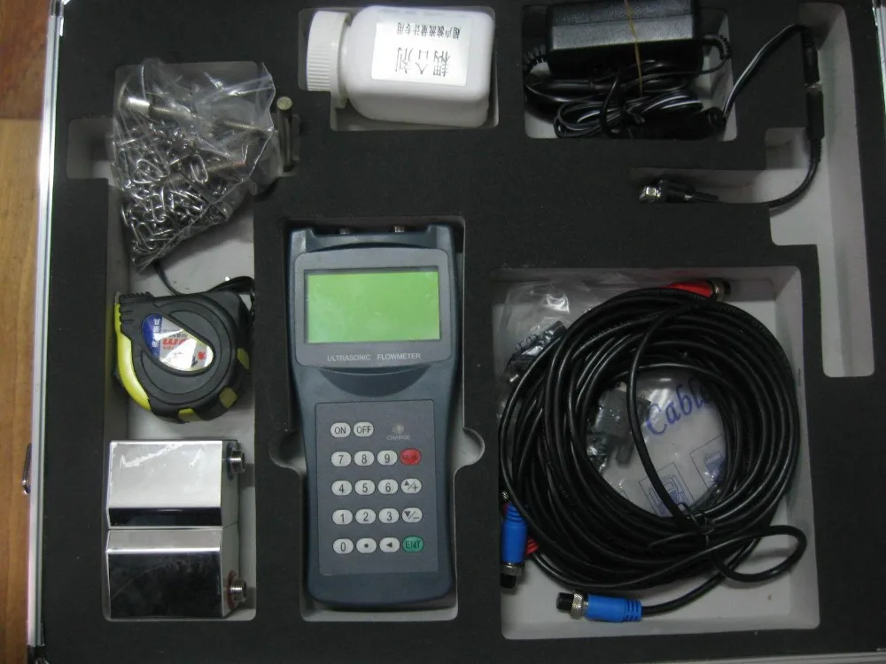 Портативный ультразвуковой расходомер воды цифровой датчик счетчик индикатор