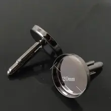 300 шт./лот DIY черный тон круглый французский запонки спиной настройки 20 мм / cbnv1