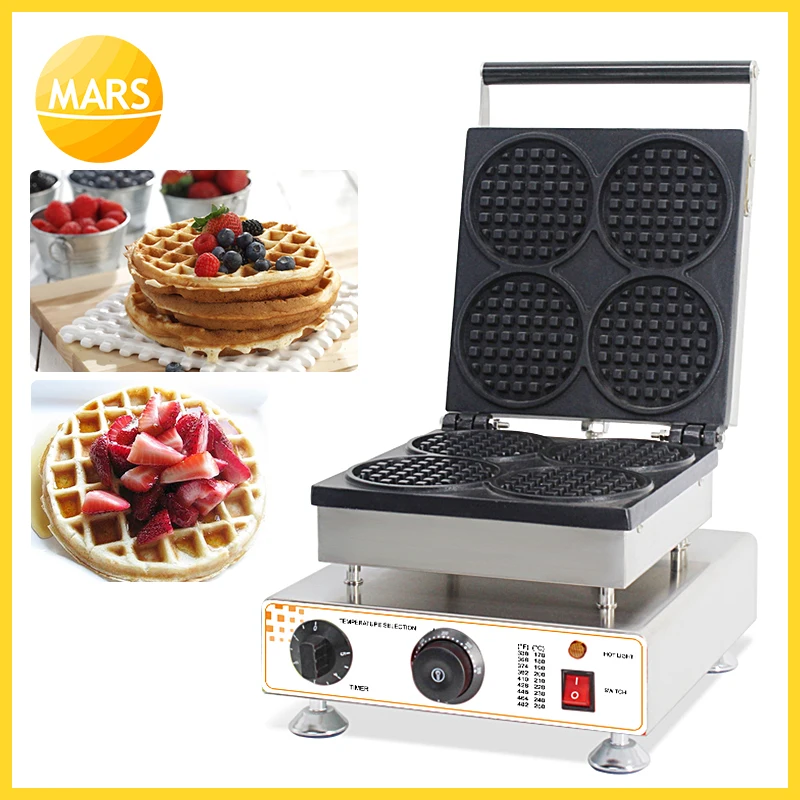 MARS Commercial Use 110v 220v Belgian Waffle Maker Iron Baker Waffle