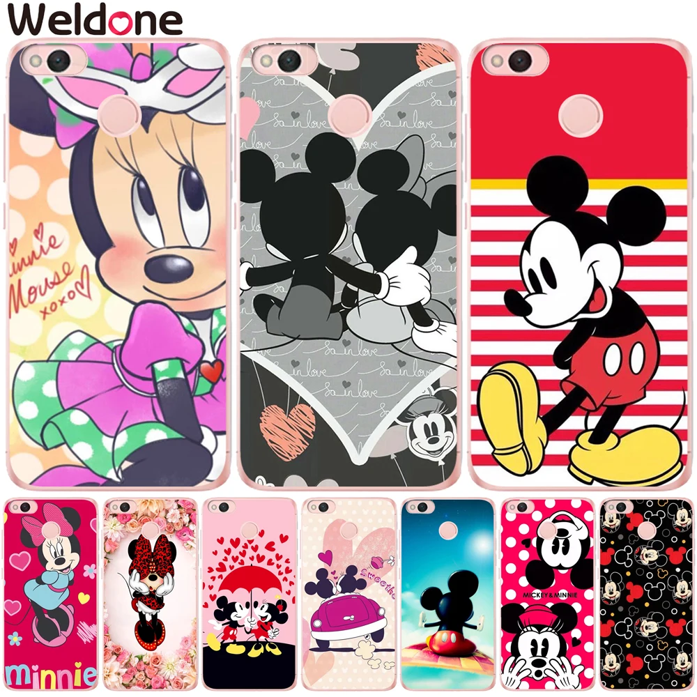 

Fashion minnie Phone Case For Xiaomi Mi 5X Mi a1 Mi6 Redmi 4X 4 Pro 4A 5A Note 4x 5a Mickey Minnie Mouse Cases Cover Etui
