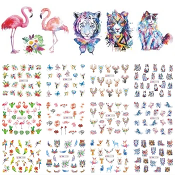 

Nail Stickers Cat Flowers Flamingo Animal Water Transfer Decals Tattoo Decoration Foils Wraps Manicure Accessories TRBN1165-1176