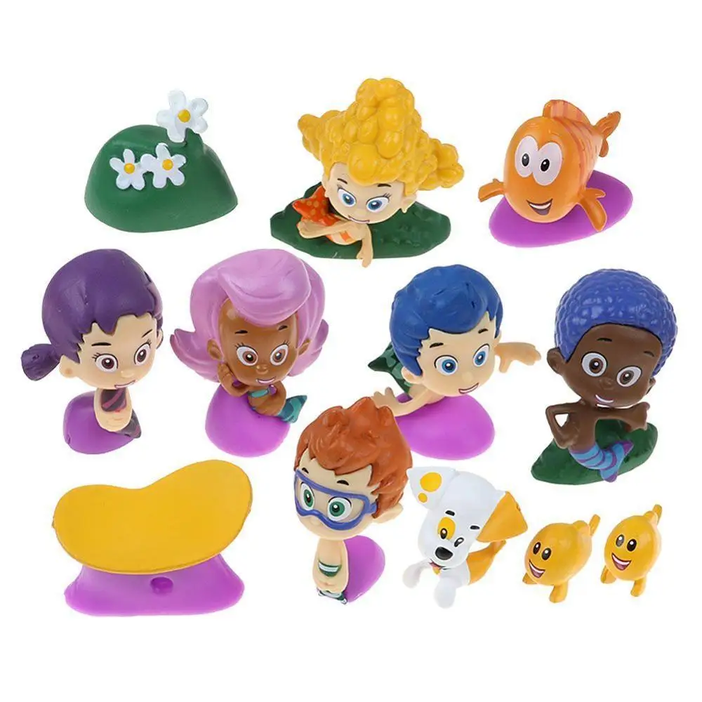

Bubble Guppies Bubble Puppy Goby Deema Gil Oona Underwater Scenery PVC Figures Kids Toys Gifts 12pcs/set