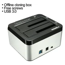 SEATAY 2.5″ 3.5″ USB 3.0 Dual SATA HDD Enclosure Caddy Case Hard Drive Disk HDD Dock Docking Station Offline Cloning