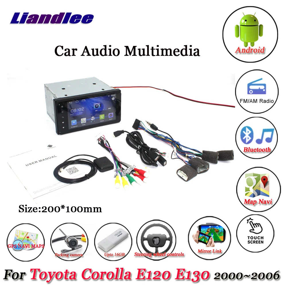 

Liandlee Car Android System For Toyota Corolla E120 E130 2000~2006 Radio Stereo Camera GPS Navi MAP Navigation Screen Multimedia