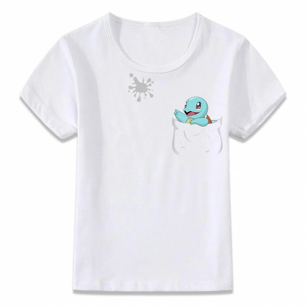 Детская футболка с карманом чармандер Иви и Пикачу Сквиртл Бульбазавр Gengar Mewtwo Покемон футболка для мальчиков и девочек Футболка oal171 - Цвет: oal171m