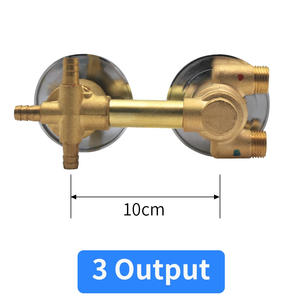Термостатический смеситель для душа 2/3/4 канальный выход; высотка каблука 10 см/12,5 см интубации латунь смесительный клапан крана Температура смеситель Управление Ванная комната - Цвет: 3way-10-Intubation