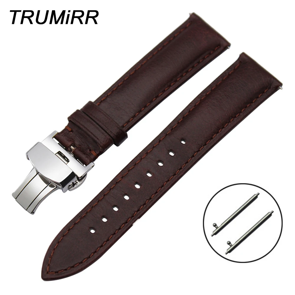 Pulseira De Couro Genu no De Bezerro Importada 18mm 20mm 22mm Para 