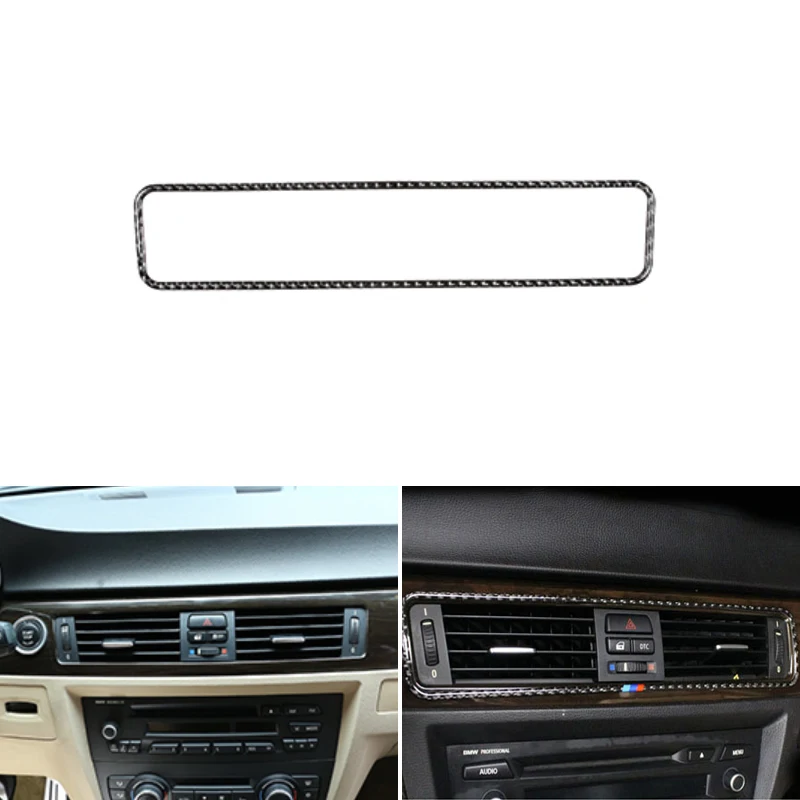 

Real Carbon Fiber Car Interior Center Control Air Condition Air Outlet Vent Frame Cover Trim For BMW 3 Series E90 E92 E93 05-12