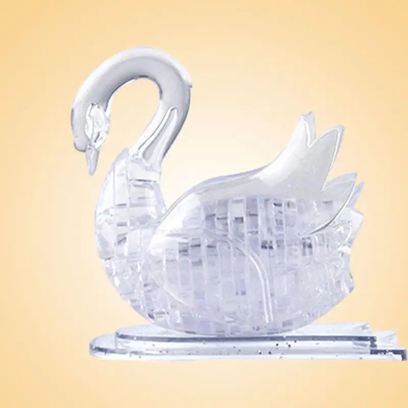 

3D Crystal Puzzle Jigsaw Model DIY Swan IQ Toy Gift Furnish Gadget Kids