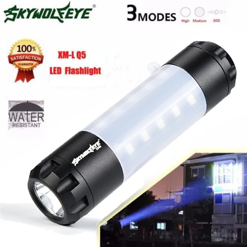 2018 мини фонарик XPE Q5 + COB светодиодный фонарь фонарики AA/14500 6 режимов|Фонарики и