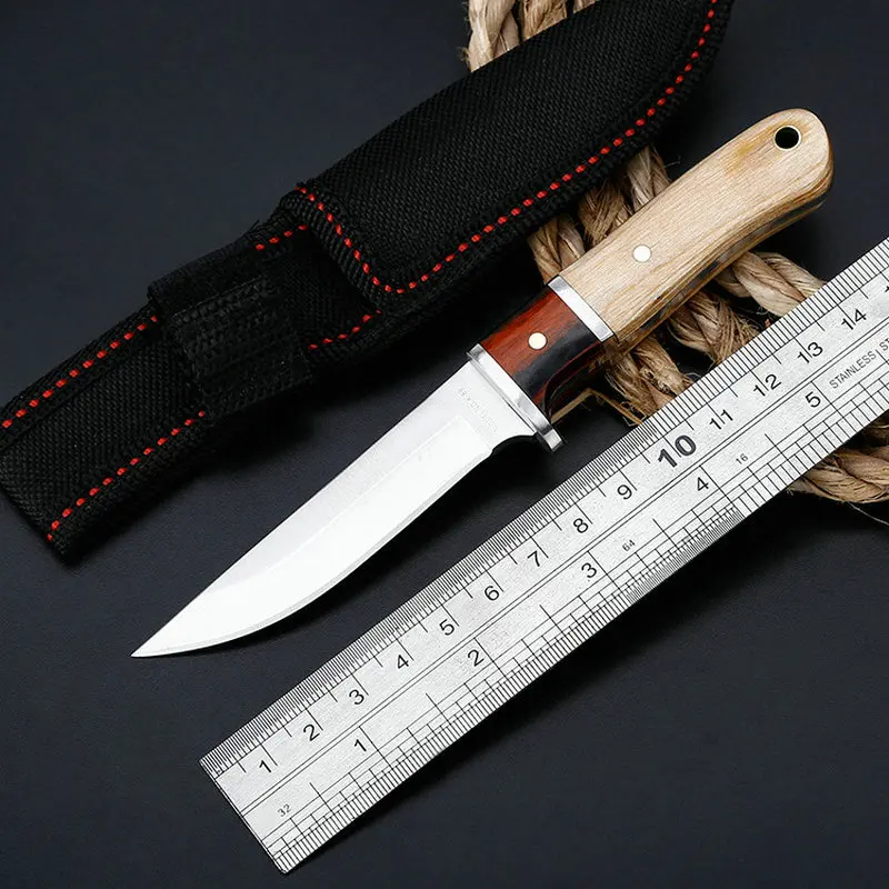 handmade wood handle outdoor camping hunting survival rescue post edc tools  (4)