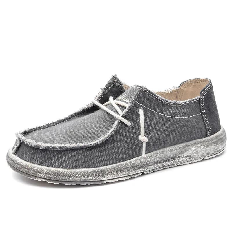 

2019 Autumn Men Canvas Shoes Man Business Casual Shoes Comfortable Lace Up Loafers Shoes Men Male Driving Shoes Big Size 47