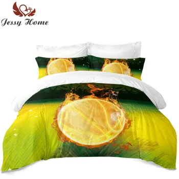 

Factory Direct Shipping 3/4Pcs Football Bedding Set Duvet Cover Flat Sheet with Two Pillowcases Customize Bed Linens Twin
