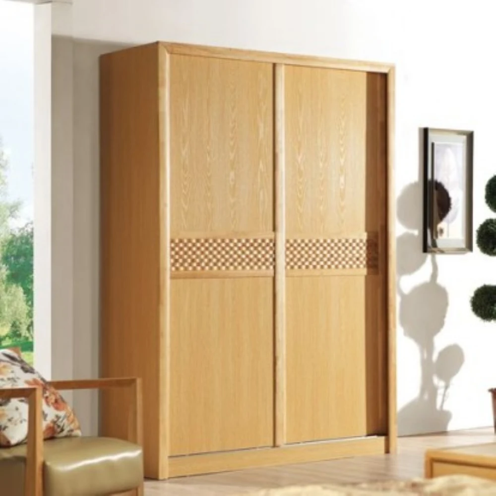 Modern Khaki Plywood Silding Door Bedroom Wardrobes Designs In