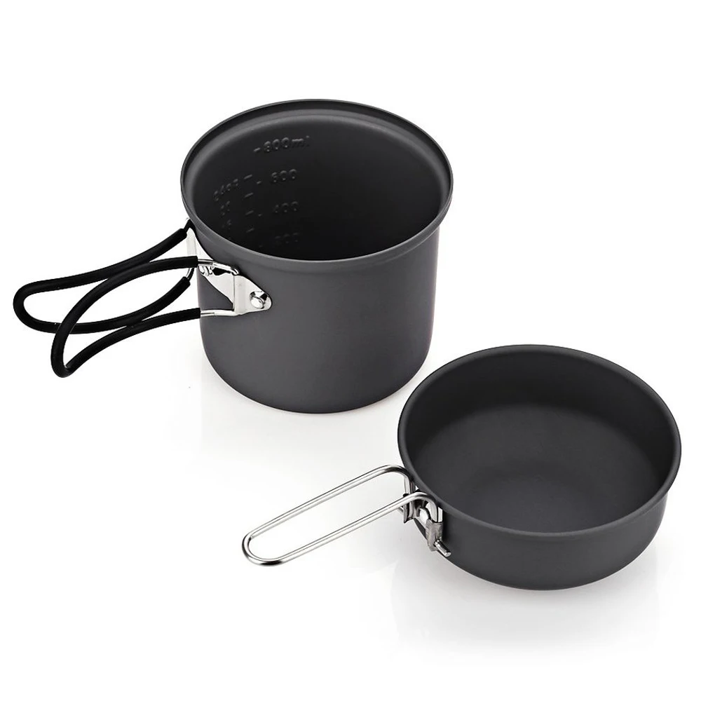 2018 caliente Camping vajilla 7 sets de al aire libre olla cubiertos portátil de viaje de fuego caldera de horno 1 -2 personas, Camping