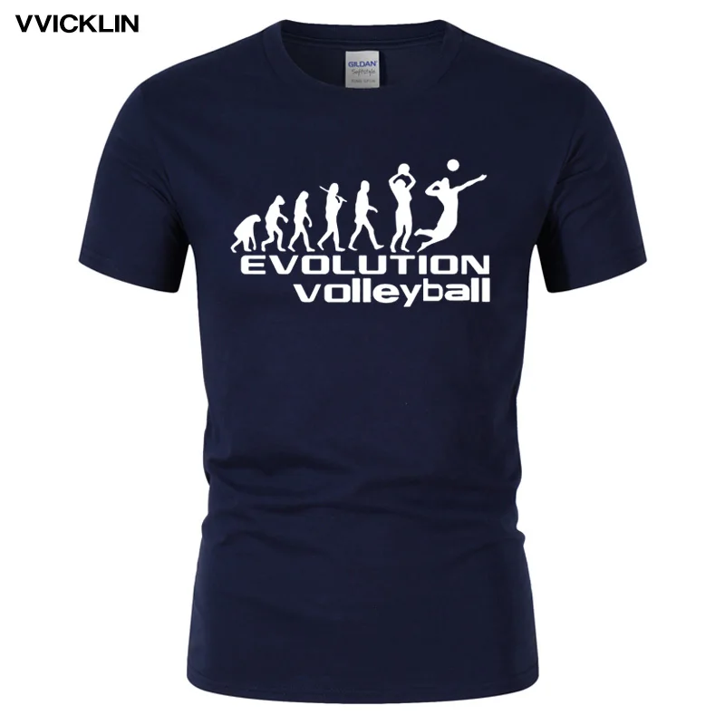 

2019 Summer Men's Funny Style Evolution of Volleyballs T Shirt Cotton O Neck Short Sleeve Good Quality T-shirt Plus Size