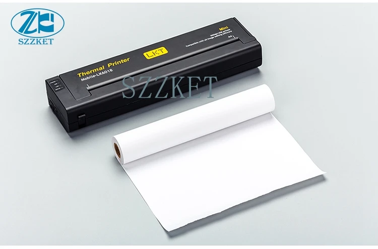 Pocket Portable Thermal Printer A4 printer (216mm) Mini Mobile Office Thermal Printer A4 Paper Car 