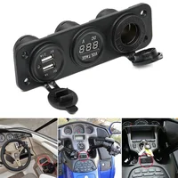 2018 автомобильное зарядное устройство мотоцикл Plug Dual USB адаптер + В 12 В/В 24 в авто прикуриватели разъем синий светодио дный Цифровой вольтметр мобильного телефона