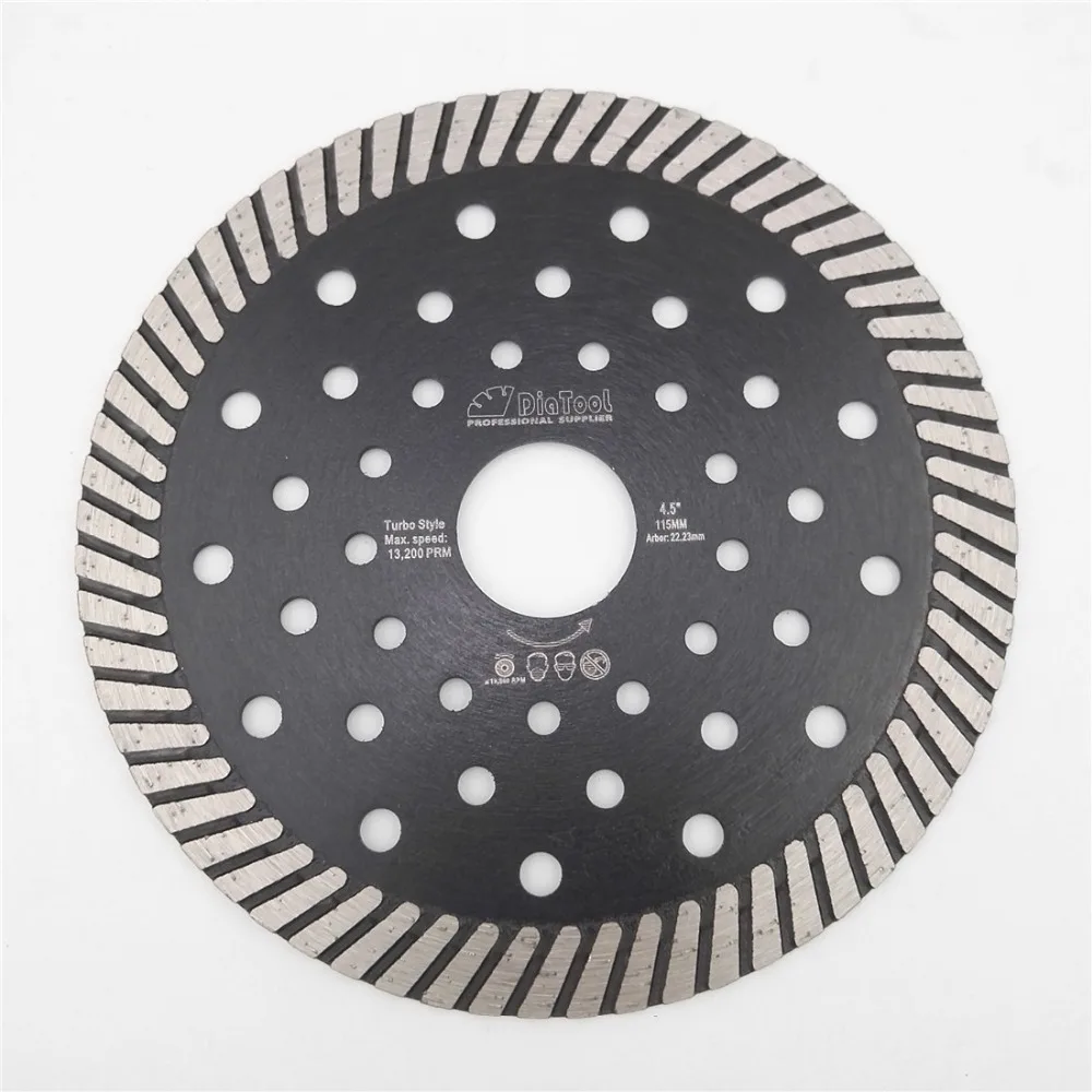 DIATOOL 3pcs Diamond Blades For Multi Purpose Dia 115+180+230mm, Multi Hole Steel Core, Fast Cutting, Lower Noiose