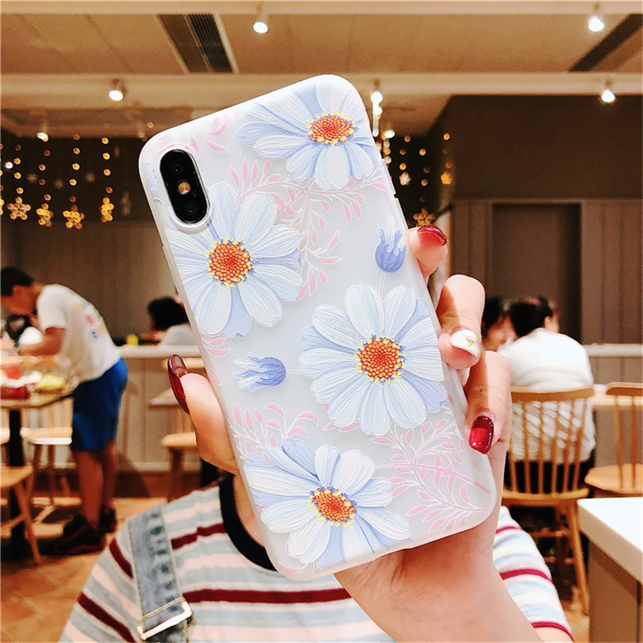 COQUEN Floral Soft TPU Cover For iPhone X Case 6 6S 7 8 Plus XS Max XR Girls Funda Phone Case For iPhone 7 8 X 6 6S Plus 5 5S Se (1)