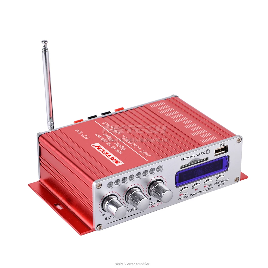 NKTECH HY-504 автомобильный аудио высокой мощности Цифровой усилитель 4CH x 45 Вт Hi-Fi FM радио плеер Поддержка SD USB DVD MP3 мотоцикл