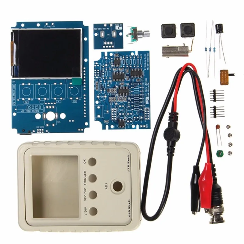 

Exclusive!!! Orignal Tech DS0150 15001K DSO-SHELL (DSO150) DIY Digital Oscilloscope Kit With Housing Case Box