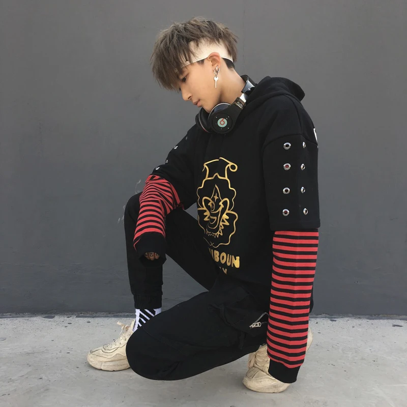2018 осень хлопок клоун над размер толстовки хип-хоп стиль Swag Tyga толстовка зима США