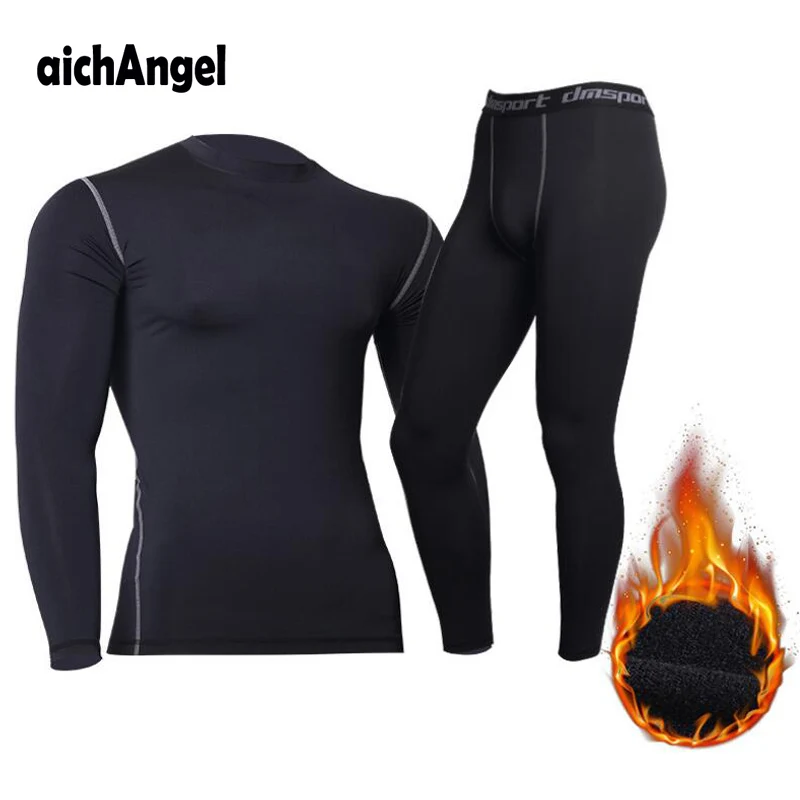 

Men's tactical fleece thermal underwear sweat quick drying thermo underwear mens breathable elasticity Long Johns tops pants set