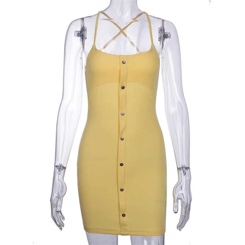 Летние Criss Cross бинты желтое платье вечерние клуб Vestidos Bodycon новый Для женщин