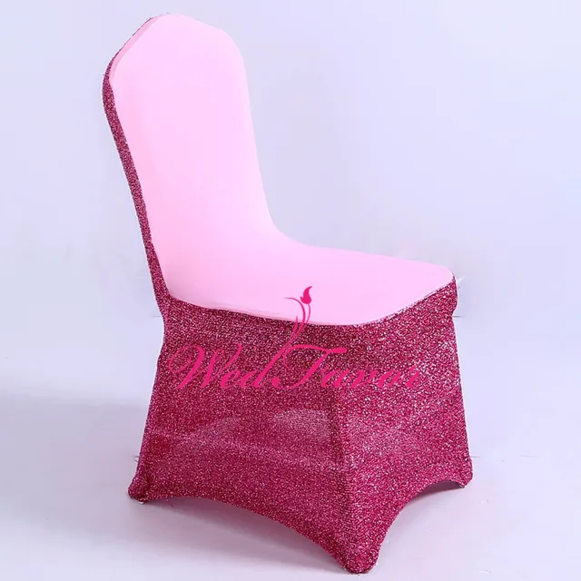 Buy WedFavor 100pcs Silver Lycra Spandex Glitter Chair