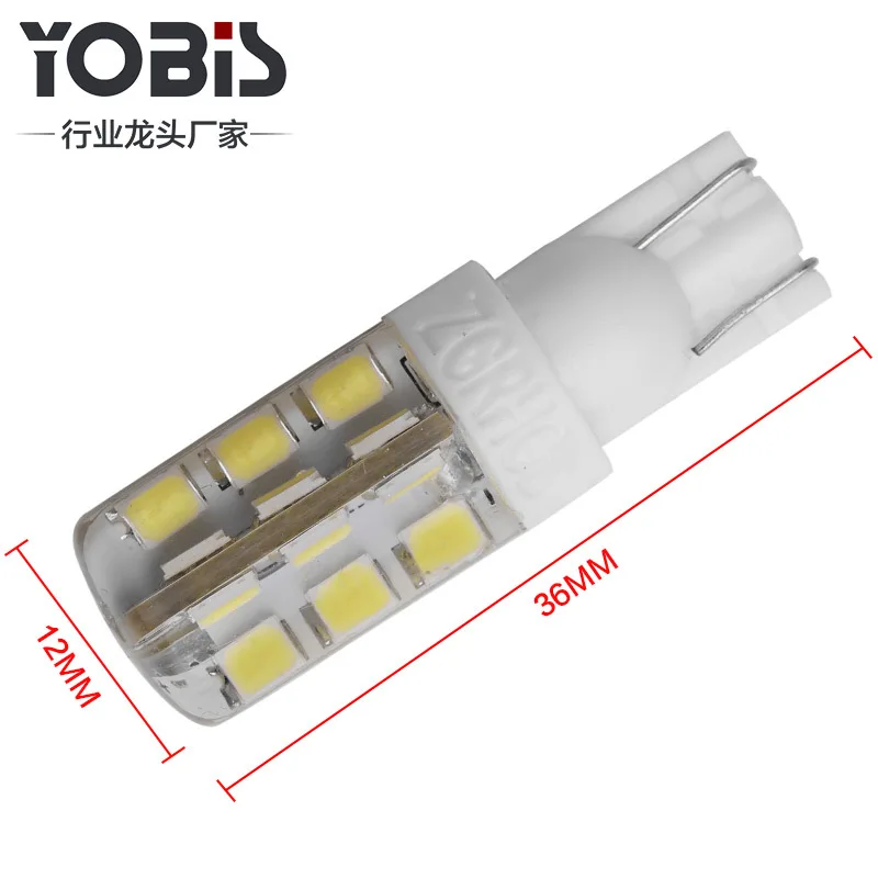 100 шт. T10 w5w 24smd автомобилей светодиодные лампочки Canbus лампочка для салона авто кремнезема лампа Водонепроницаемый поворота сигнальная пластина 5w5 24 SMD 194 501 12 V