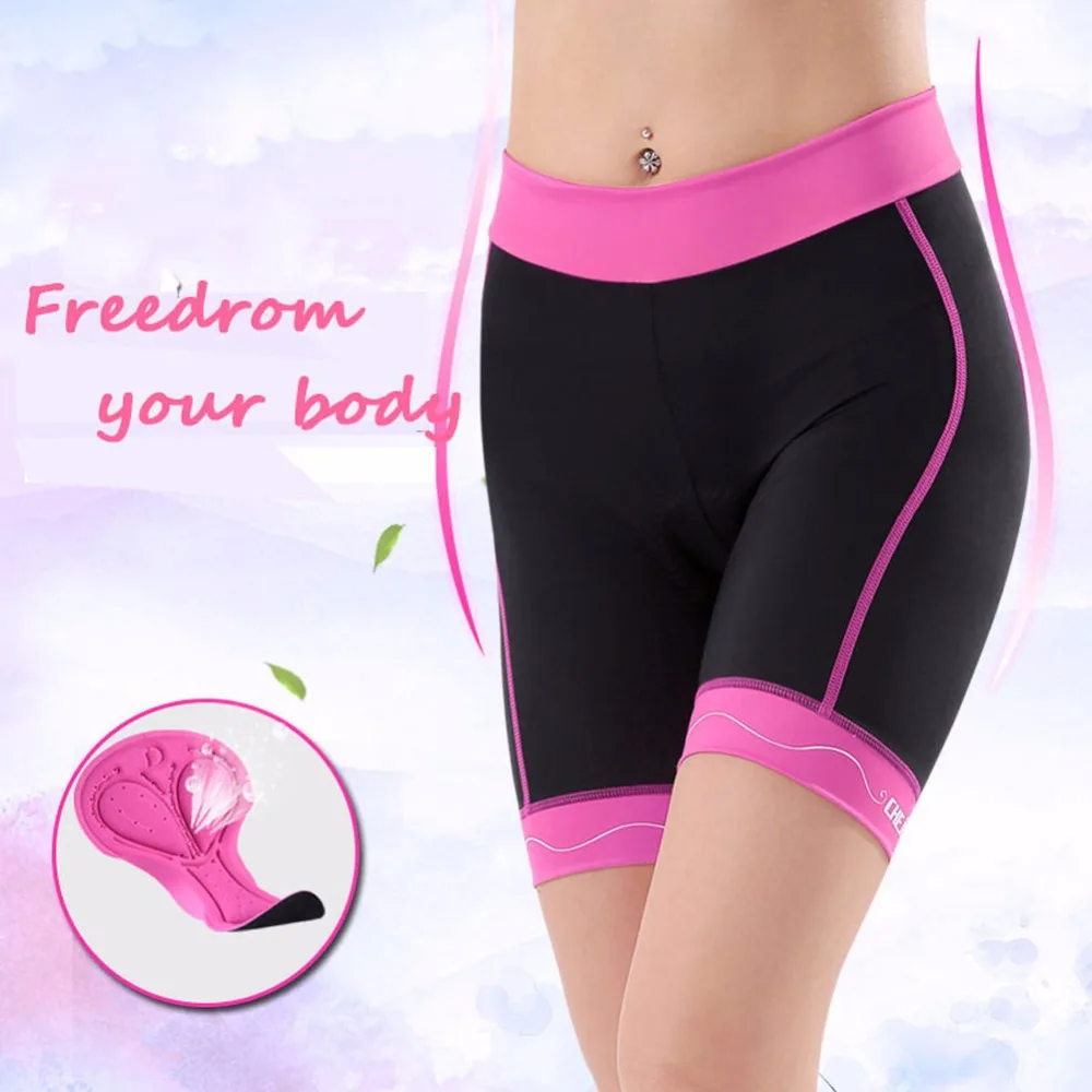 Reflective Women's Cycling Shorts Racing Fit Compression Mountain Bike Bicycle Shorts Coolmax