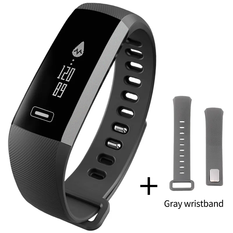TEZER TOP Smart запястье монитор сердечного ритма Артериального Давления Кислорода Оксиметр Спорт Браслет Часы Для iOS Android сна - Цвет: Add Grey Wristband