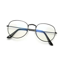 Большая оправа женские очки Модные прозрачные линзы круглые очки металлическая оправа Ретро художественные и художественные очки