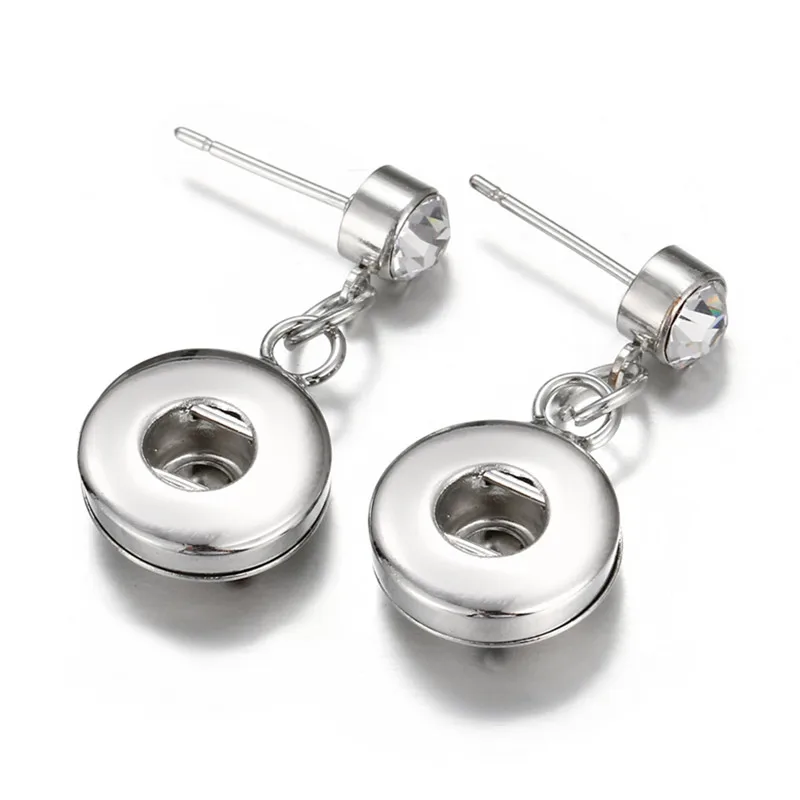 New metal snap earrings fashion pair fit 12mm snap buttons DIY earrings wholesale beauty JA0002
