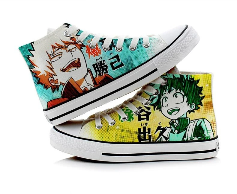 Csqw Unisex Lace-up Shoes Anime Casual Shoes Students Canvas Shoes SneakersHigh School of My Hero Academia I