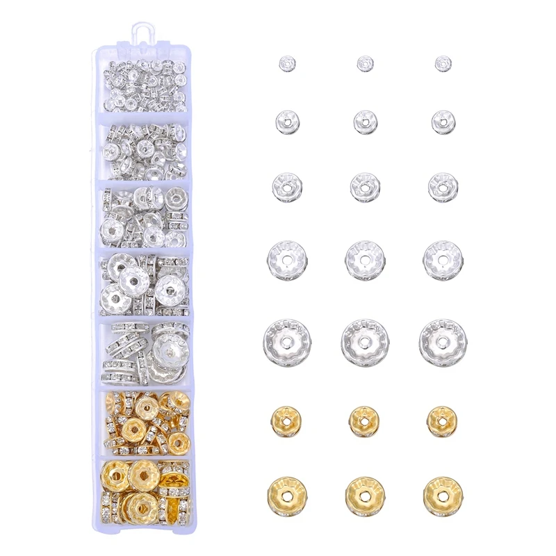 

FUNIQUE 1 Box Multi Jewerlry Findings Silver Gold Color Buckles Clasps& Hooks DIY Metal Jump Rings&Split Rings Lobster Clasps