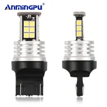 ANMINGPU 2 шт. сигнальная лампа W21/5 Вт T20 светодиодный 7443 W21 5 Вт обратный резервный автомобиля стоп-сигнал светодиодный лампы 12V белого и желтого цвета, желтый красный