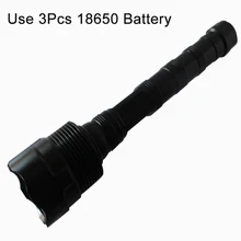 3 * CREE XM-L T6 3T6 Flashlight 5 Mode 6000 Lumen XML T6 LED Flashlight, Use 2 or 3 18650 batteries, 5pcs/lot free shipping